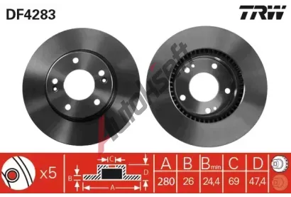 TRW Brzdov kotou - 280 mm TRW DF4283, DF4283