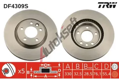 TRW Brzdov kotou - 333 mm TRW DF4309S, DF4309S