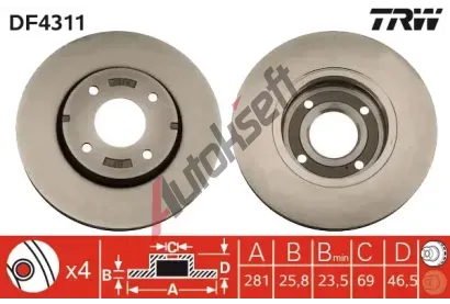 TRW Brzdov kotou - 281 mm TRW DF4311, DF4311