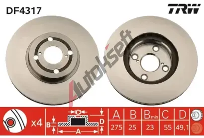 TRW Brzdov kotou - 275 mm TRW DF4317, DF4317