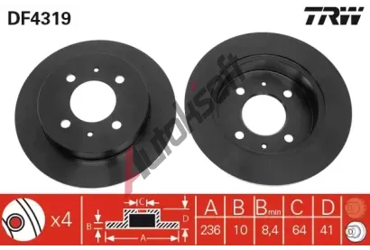 TRW Brzdov kotou - 236 mm TRW DF4319, DF4319