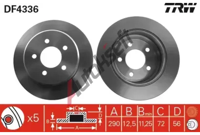 TRW Brzdov kotou - 290 mm TRW DF4336, DF4336