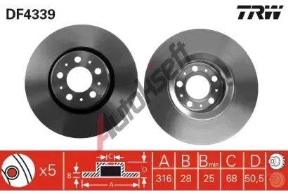 TRW Brzdov kotou - 316 mm TRW DF4339, DF4339