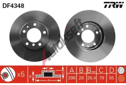 TRW Brzdov kotou - 296 mm TRW DF4348, DF4348