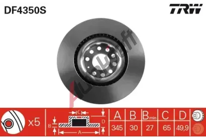TRW Brzdov kotou - 345 mm TRW DF4350S, DF4350S