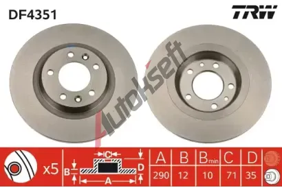 TRW Brzdov kotou - 290 mm TRW DF4351, DF4351