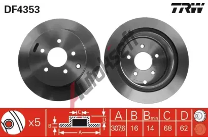TRW Brzdov kotou - 308 mm TRW DF4353, DF4353