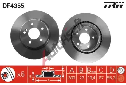 TRW Brzdov kotou - 300 mm TRW DF4355, DF4355