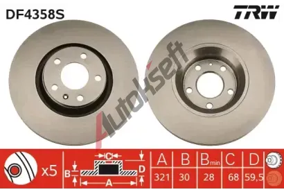 TRW Brzdov kotou - 321 mm TRW DF4358S, DF4358S