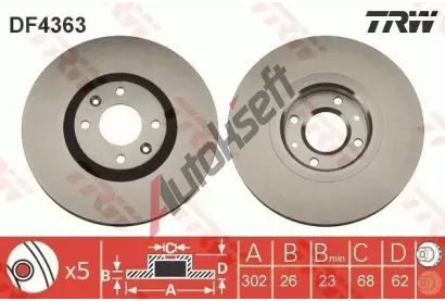 TRW Brzdov kotou - 302 mm TRW DF4363, DF4363