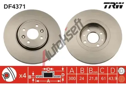TRW Brzdov kotou - 300 mm TRW DF4371, DF4371