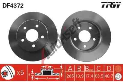 TRW Brzdov kotou - 265 mm TRW DF4372, DF4372