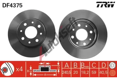 TRW Brzdov kotou - 241 mm TRW DF4375, DF4375