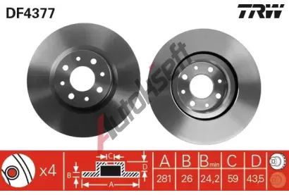 TRW Brzdov kotou - 281 mm TRW DF4377, DF4377
