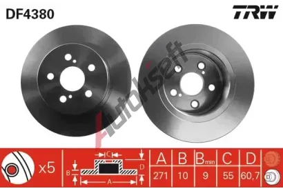 TRW Brzdov kotou - 271 mm TRW DF4380, DF4380