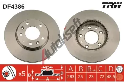 TRW Brzdov kotou - 283 mm TRW DF4386, DF4386