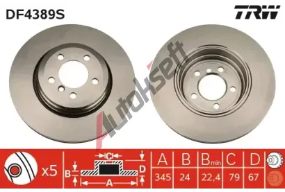 TRW Brzdov kotou - 345 mm TRW DF4389S, DF4389S