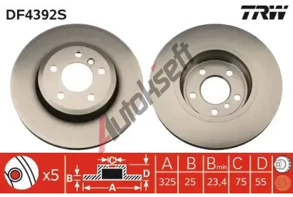 TRW Brzdov kotou - 325 mm TRW DF4392S, DF4392S