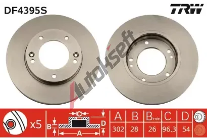 TRW Brzdov kotou - 302 mm TRW DF4395S, DF4395S