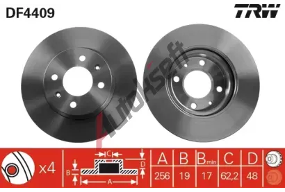 TRW Brzdov kotou - 256 mm TRW DF4409, DF4409