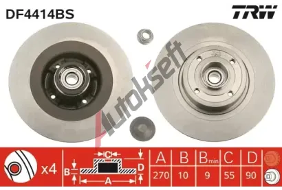 TRW Brzdov kotou s loiskem - 270 mm TRW DF4414BS, DF4414BS