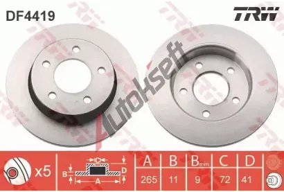 TRW Brzdov kotou - 265 mm TRW DF4419, DF4419