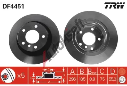 TRW Brzdov kotou - 296 mm TRW DF4451, DF4451
