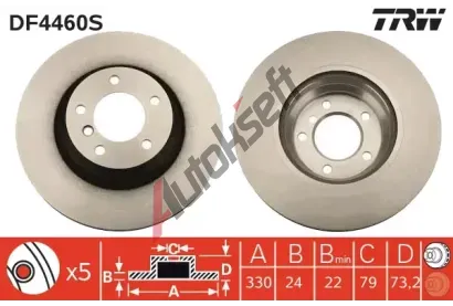 TRW Brzdov kotou - 330 mm TRW DF4460S, DF4460S