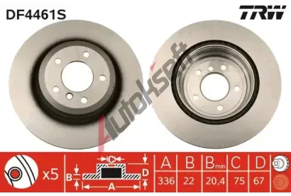 TRW Brzdov kotou - 336 mm TRW DF4461S, DF4461S