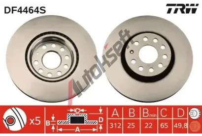 TRW Brzdov kotou - 312 mm TRW DF4464S, DF4464S