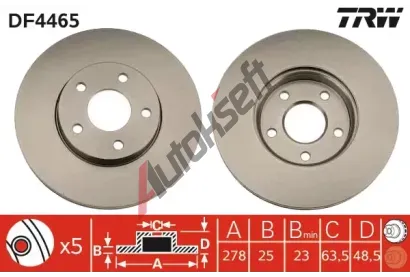 TRW Brzdov kotou - 278 mm TRW DF4465, DF4465