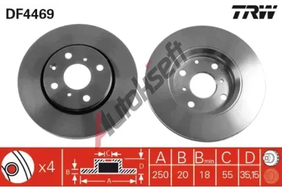 TRW Brzdov kotou - 250 mm TRW DF4469, DF4469