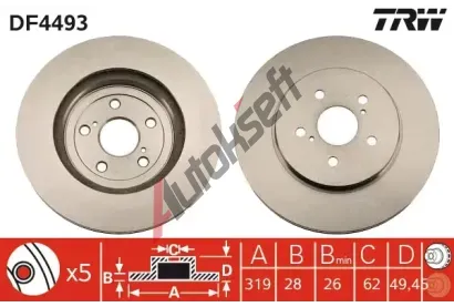 TRW Brzdov kotou - 319 mm TRW DF4493, DF4493