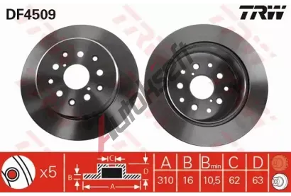 TRW Brzdov kotou - 307 mm TRW DF4509, DF4509