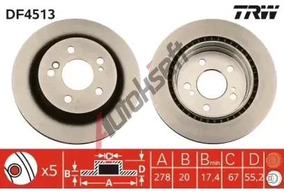 TRW Brzdov kotou - 278 mm TRW DF4513, DF4513