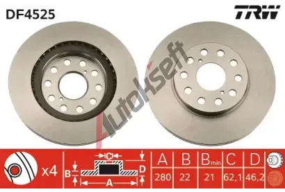 TRW Brzdov kotou - 281 mm TRW DF4525, DF4525