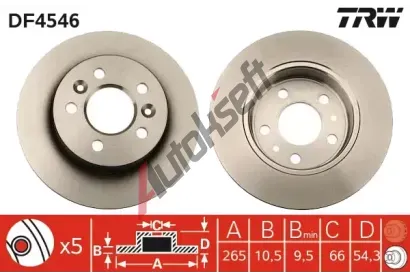 TRW Brzdov kotou - 265 mm TRW DF4546, DF4546