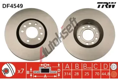 TRW Brzdov kotou - 314 mm TRW DF4549, DF4549