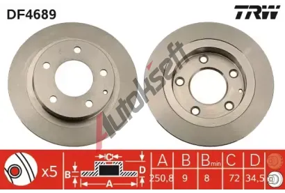 TRW Brzdov kotou - 251 mm TRW DF4689, DF4689