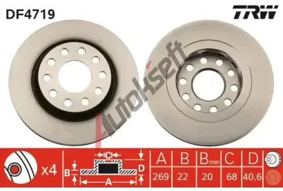 TRW Brzdov kotou - 269 mm TRW DF4719, DF4719