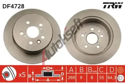 TRW Brzdov kotou - 269 mm TRW DF4728, DF4728