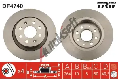 TRW Brzdov kotou - 264 mm TRW DF4740, DF4740