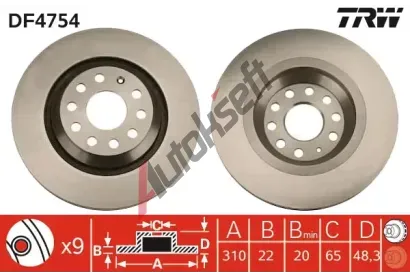 TRW Brzdov kotou - 310 mm TRW DF4754, DF4754