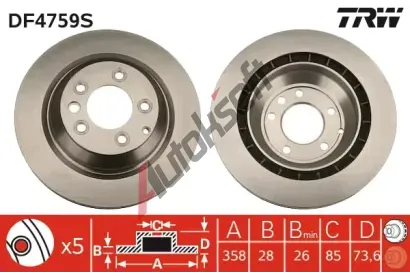 TRW Brzdov kotou - 358 mm TRW DF4759S, DF4759S