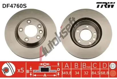TRW Brzdov kotou - 350 mm TRW DF4760S, DF4760S