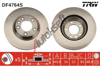 TRW Brzdov kotou - 350 mm TRW DF4764S, DF4764S