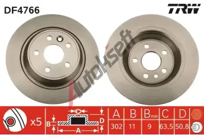 TRW Brzdov kotou - 302 mm TRW DF4766, DF4766