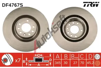 TRW Brzdov kotou - 345 mm TRW DF4767S, DF4767S