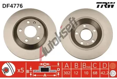 TRW Brzdov kotou - 302 mm TRW DF4776, DF4776