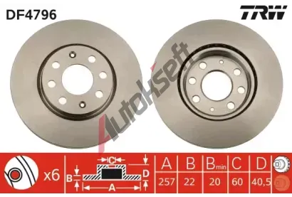 TRW Brzdov kotou - 257 mm TRW DF4796, DF4796